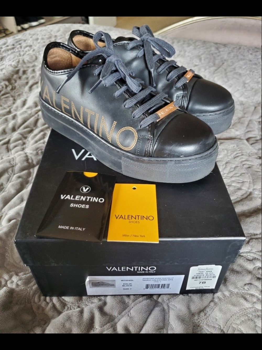 Valentino Black Logo Platform Sneakers